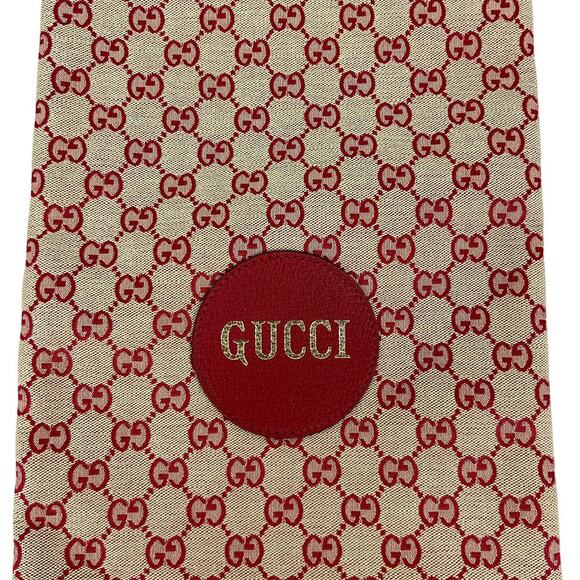 Gucci Red Leather GG Monogram Long Top Handle Canvas BAg - Picture 3 of 10